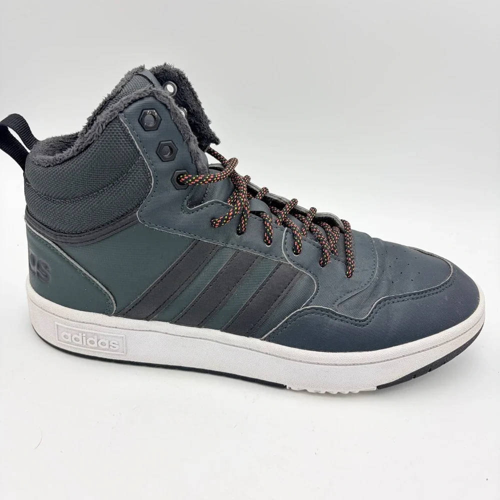Adidas Hoops 3.0 Mid Winter Mens Grey High Top Sneakers Size 9
